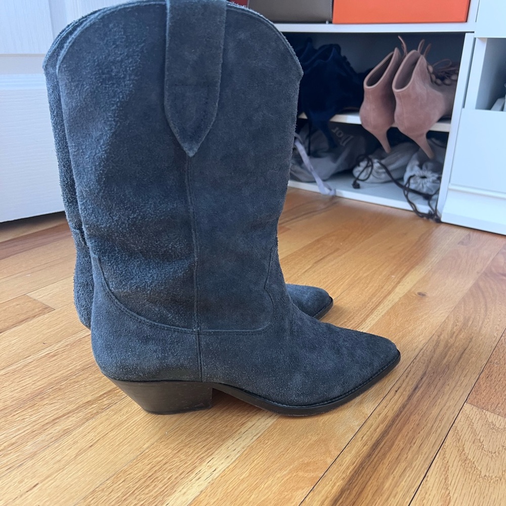 Isabel Marant Duerto Charcoal Suede Heeled Boots - Picture 2 of 5